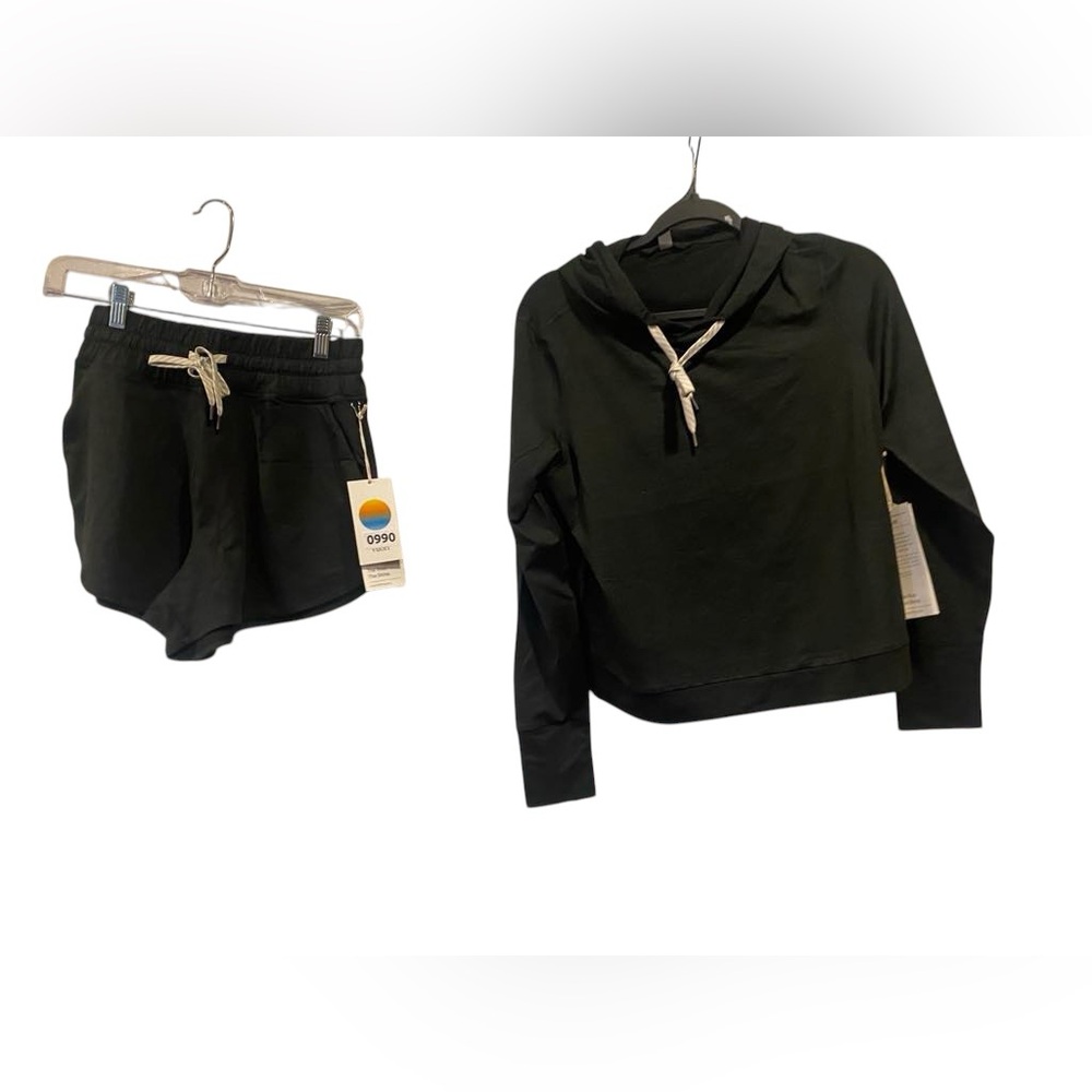 NWT Vuori shorts and hoodie set BLACK HEATHER Size S - Picture 4 of 7